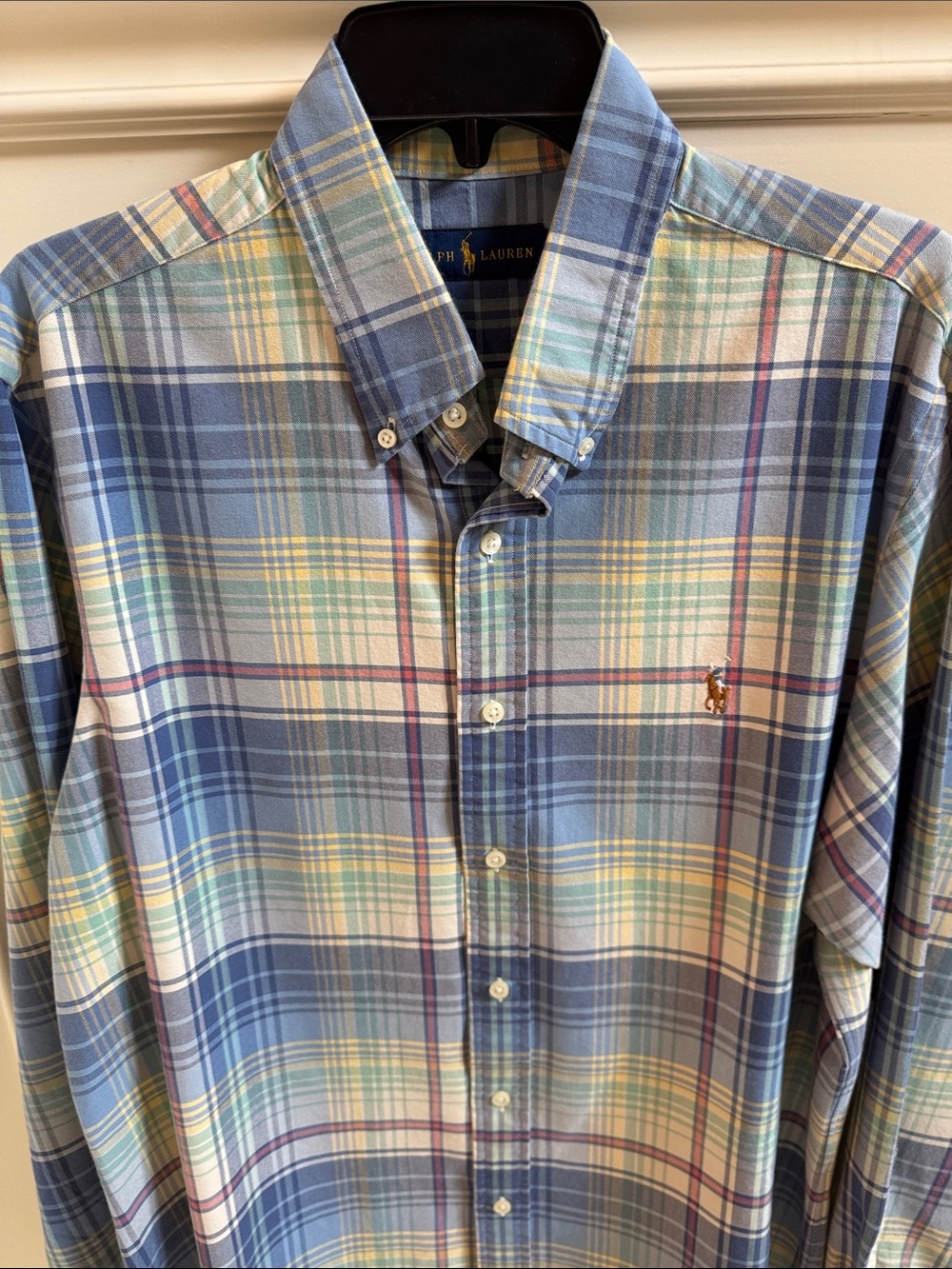 Ralph Lauren Light Blue Multicolor Plaid Button-Down Shirt